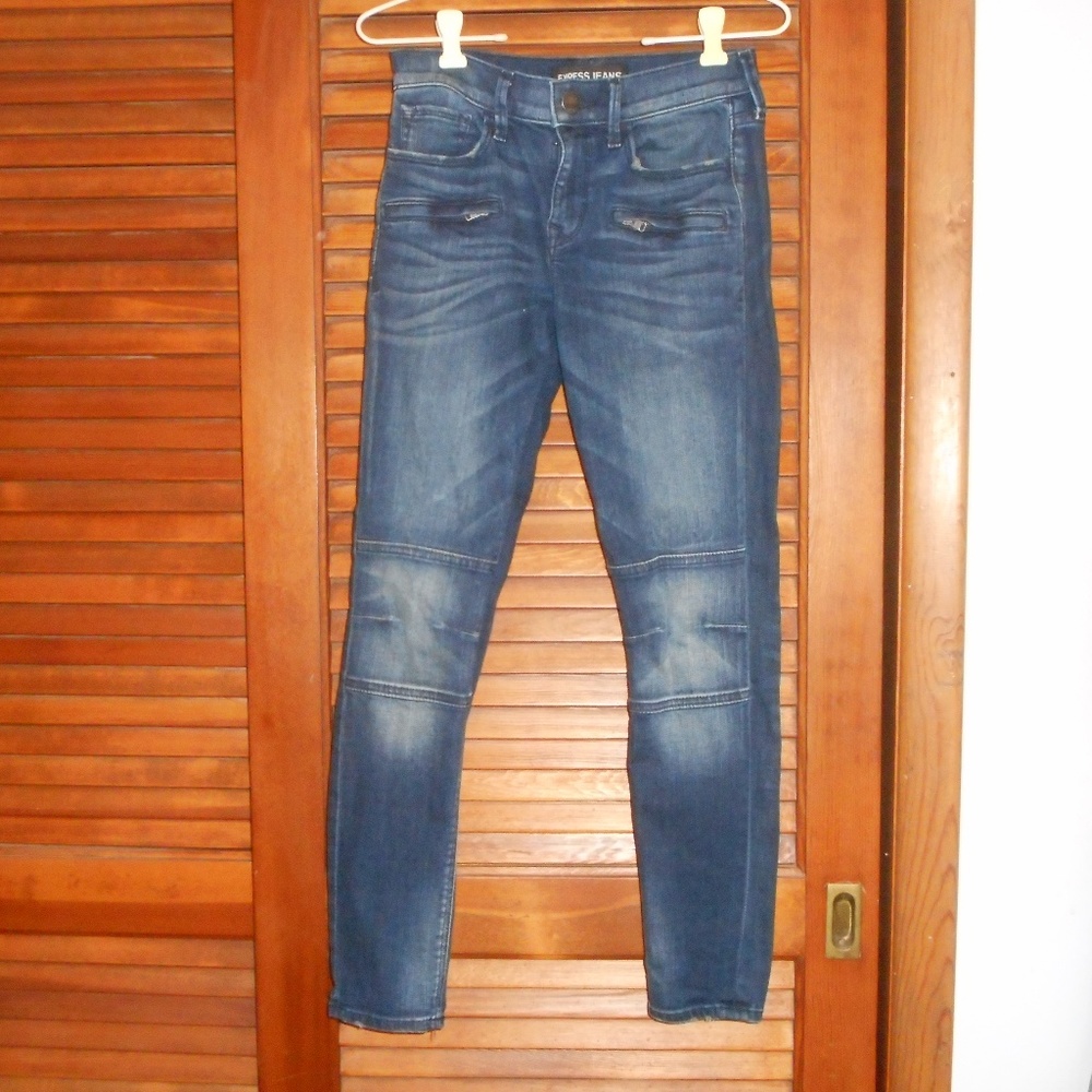 NWOT Express O S Moto Midrise Legging Jeans